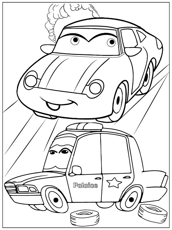 Disney Cars Lightning and Luigi Coloring Page