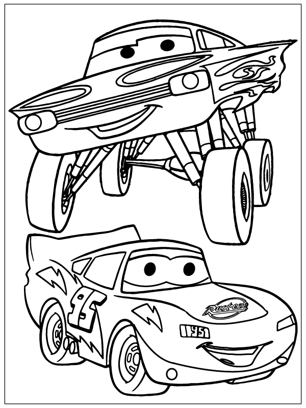 Disney Cars Lightning and Ramone Coloring Page