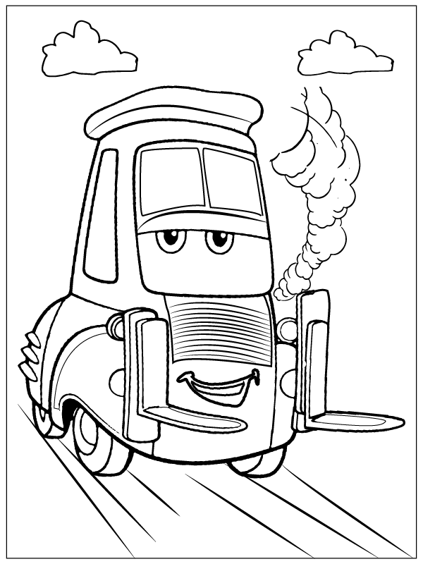 Disney Cars Wide Chick Pitty Coloring Page