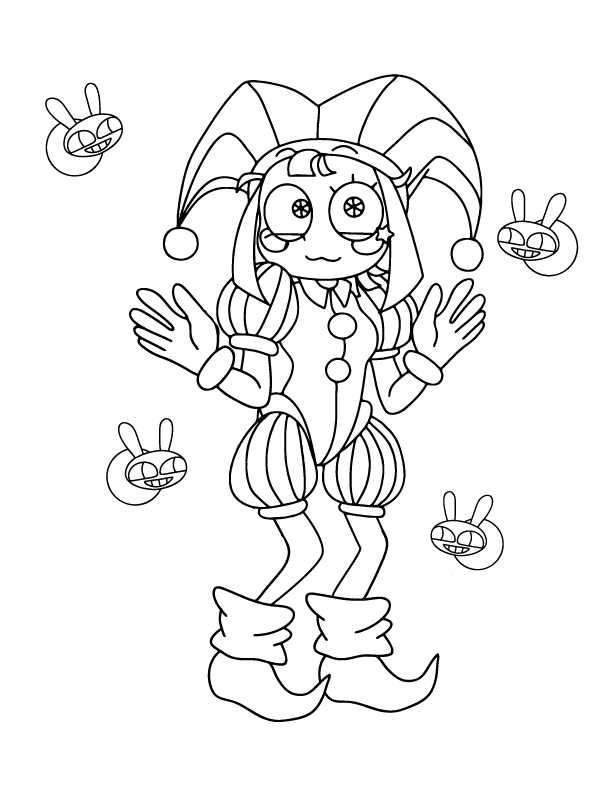 Easy Pomni bedruckbar – Coloring Pages