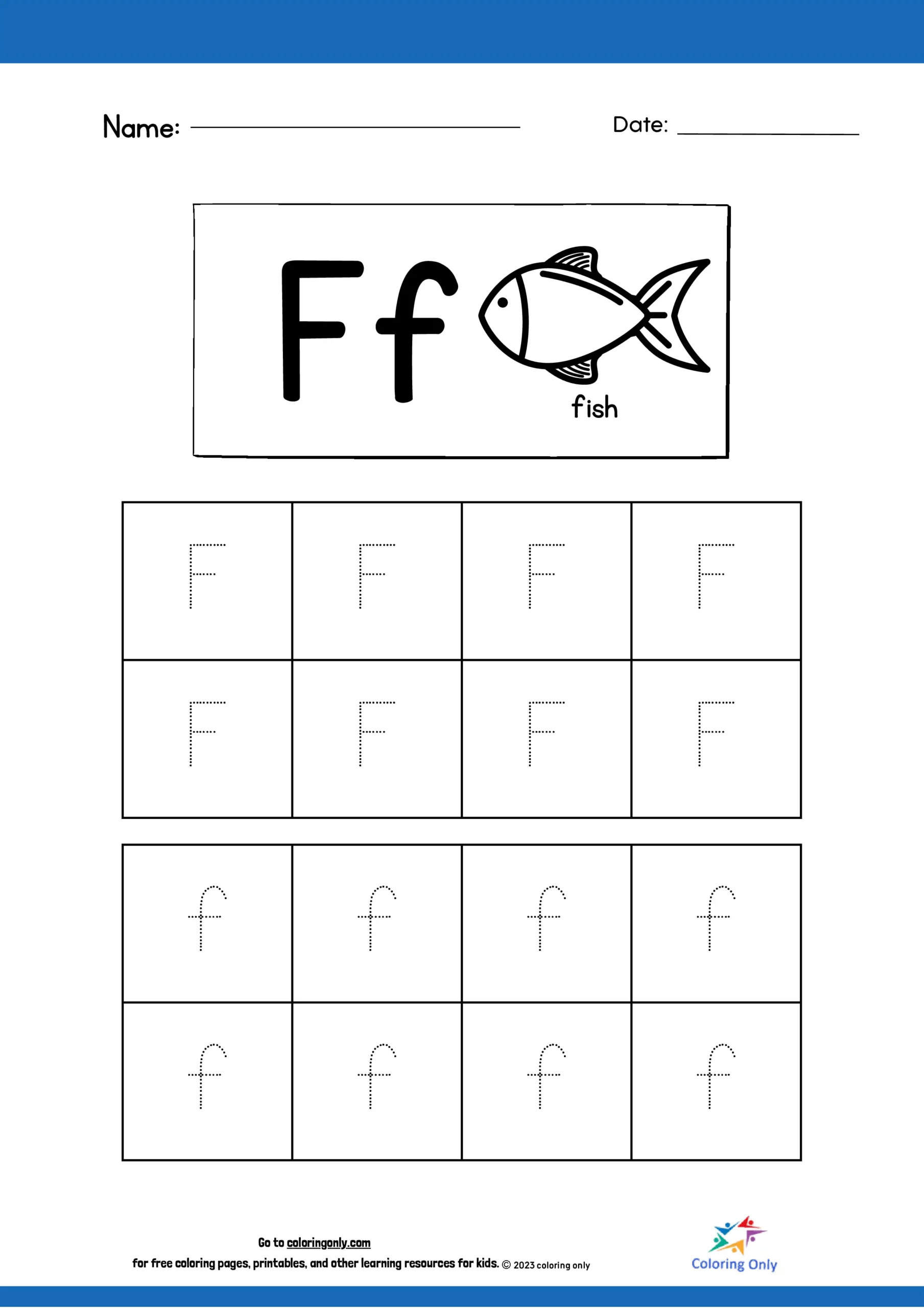 Letter F Tracing - Coloring Pages