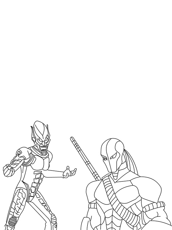 Green Goblin with Deathstroke - Coloring Pages