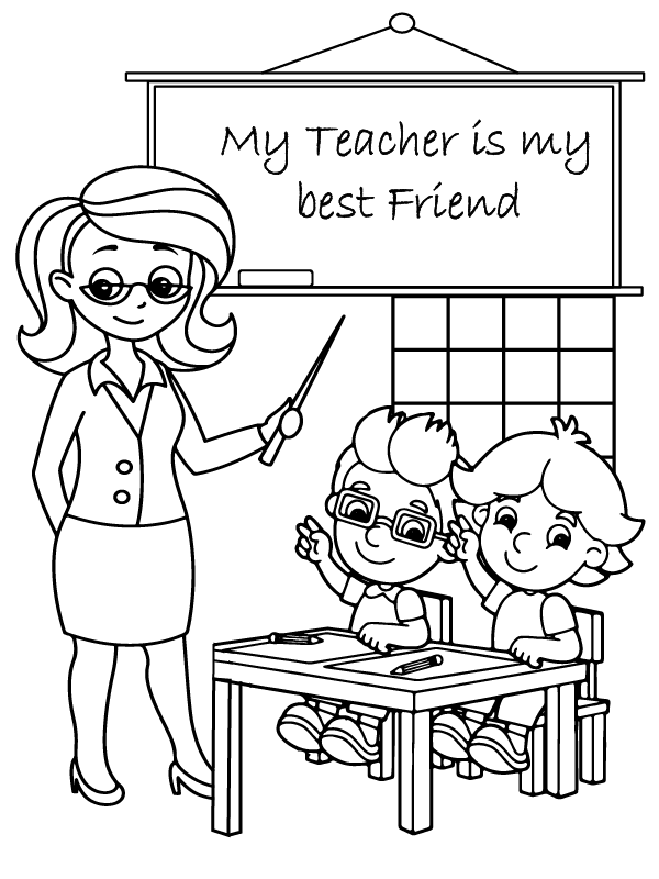 Heartfelt Teacher’s Day – Coloring Pages