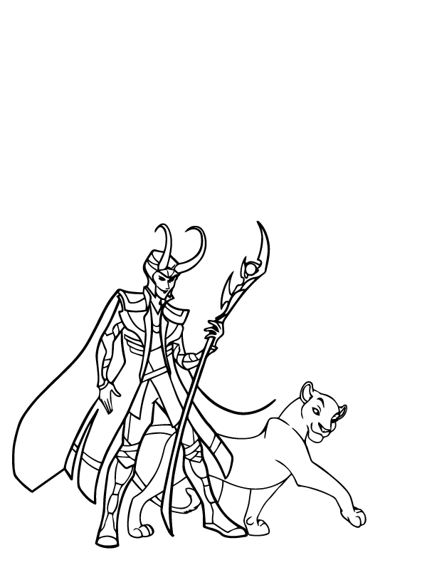 Loki and Lion - Coloring Pages