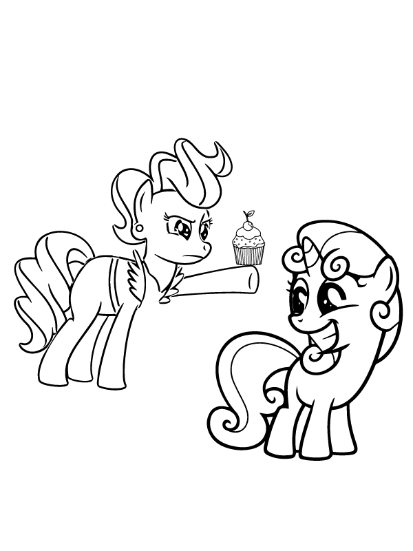 My Little Pony Mrs. Cake and Rarity – Coloring Pages