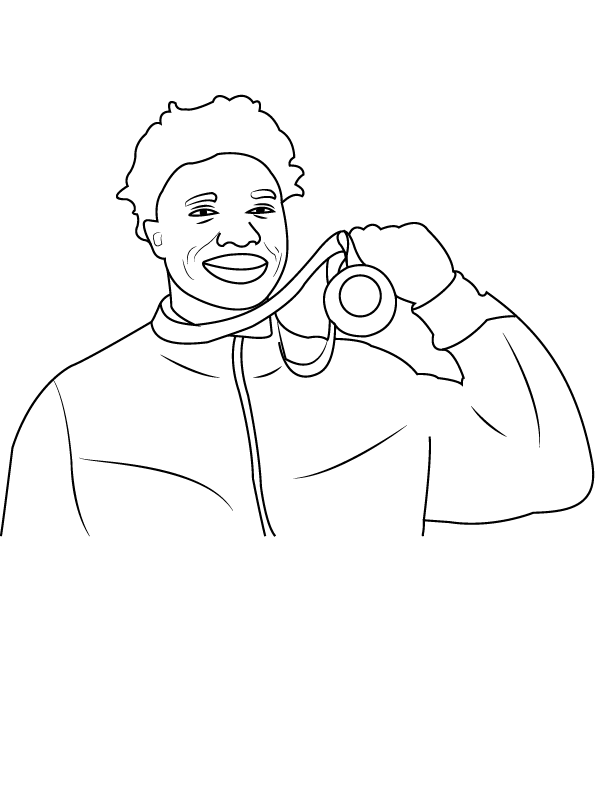 Noah Lyles’s Medal – Coloring Pages