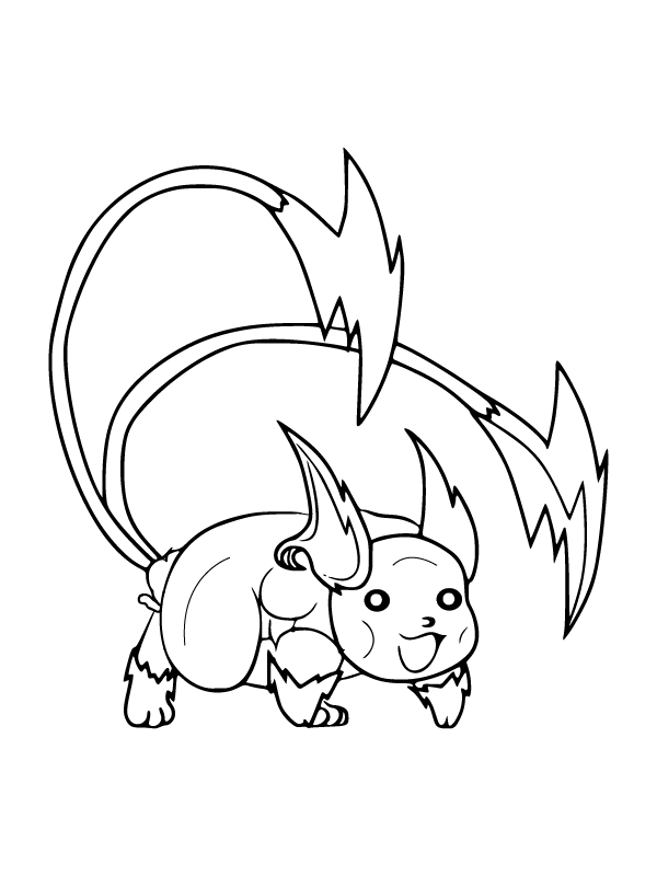 Raichu Pokemon Mega Evolution - Coloring Pages