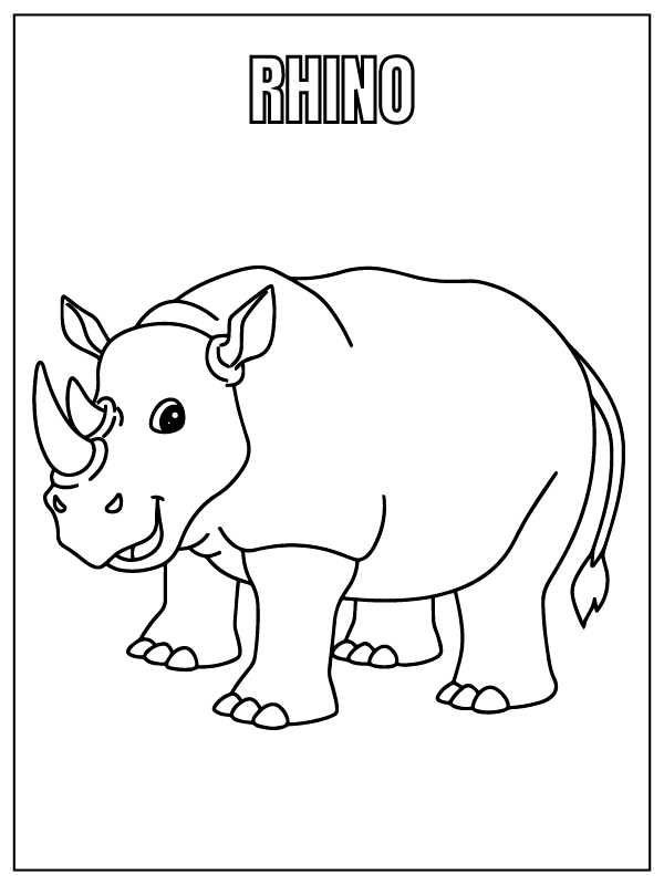 Rhino Safari Animal – Coloring Pages