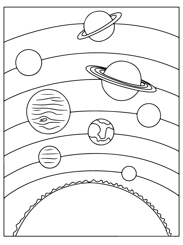 Simple Solar System’s Planets – Coloring Pages