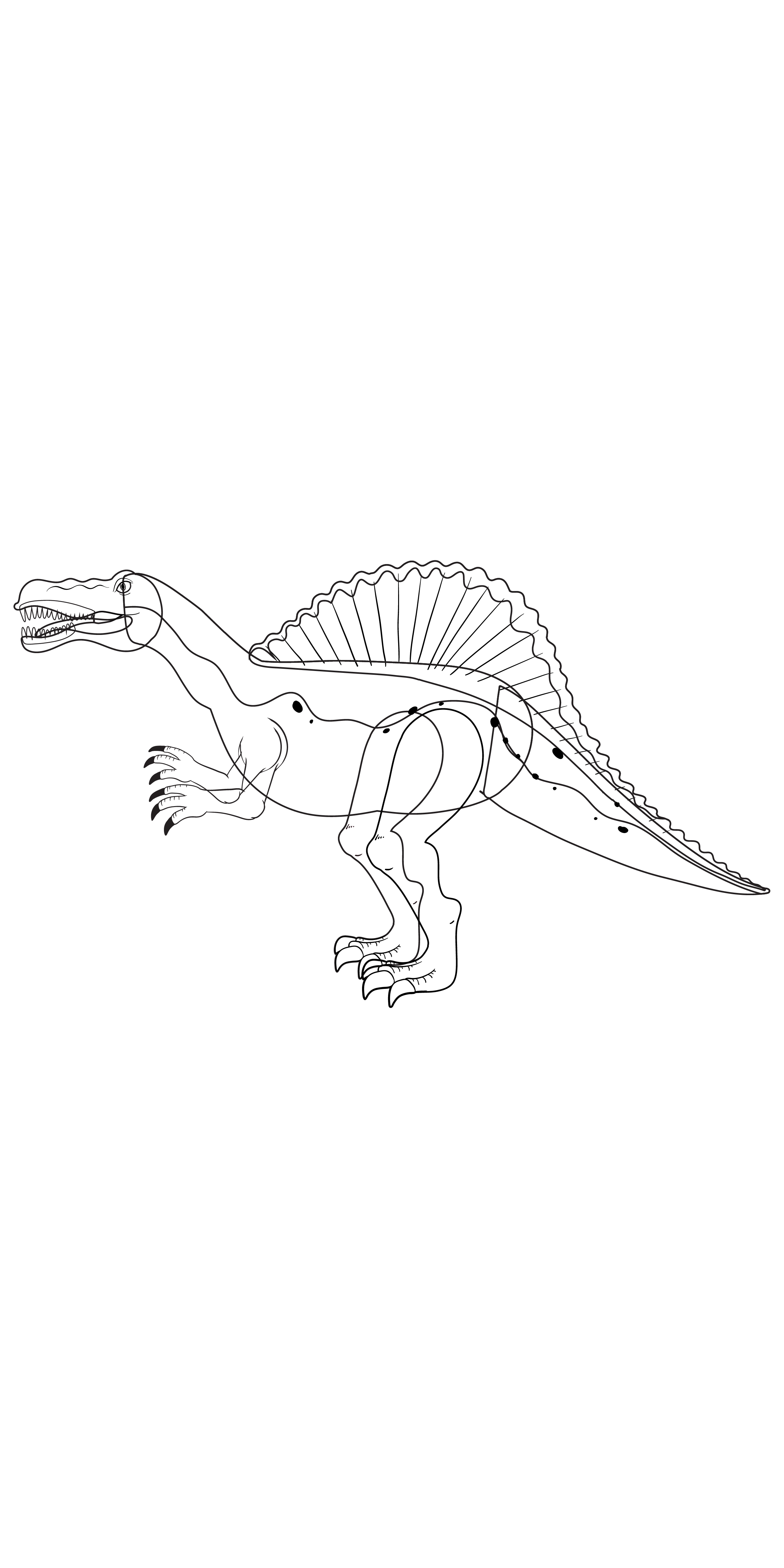 Spinosaurus dinosaur doodle outline - Coloring Pages