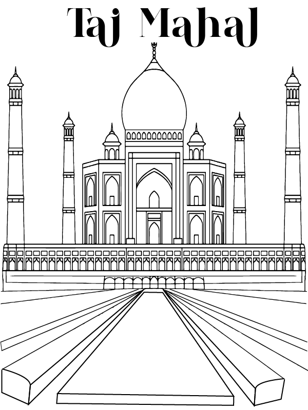 Taj Mahal Coloring Page