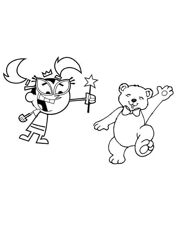 The Fairly OddParents Tootie and Bear Färbung Seite - Kostenlose ...