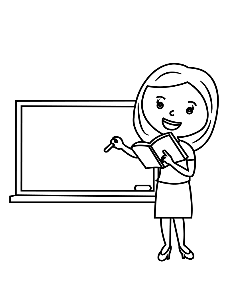 The Teacher is Teaching the Students by writing on the board Färbung
