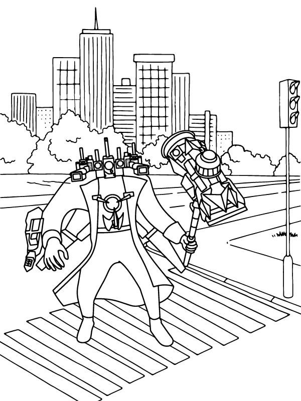 Upgraded Titan Cameraman coloring page – Coloring Pages