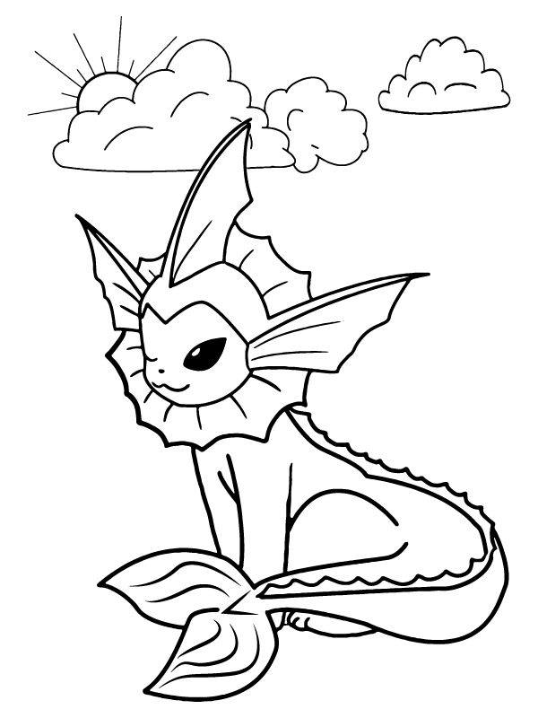 Vaporeon Pokemon Mega Evolution – Coloring Pages