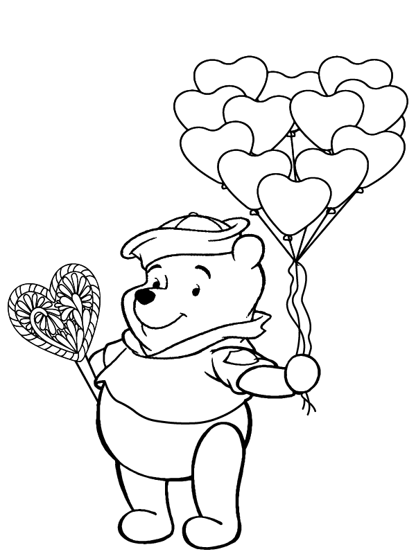 Winnie the Pooh Dating in Valentine's Day Färbung Seite - Kostenlose ...