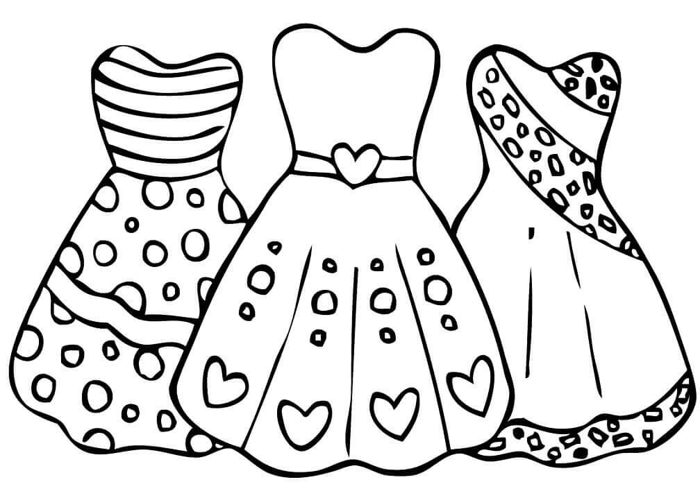 Untado rechazo Aplicable Tres Vestidos para colorear, imprimir e dibujar –ColoringOnly.Com
