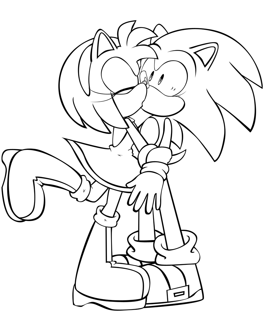 Amy Rose Besando A Sonic