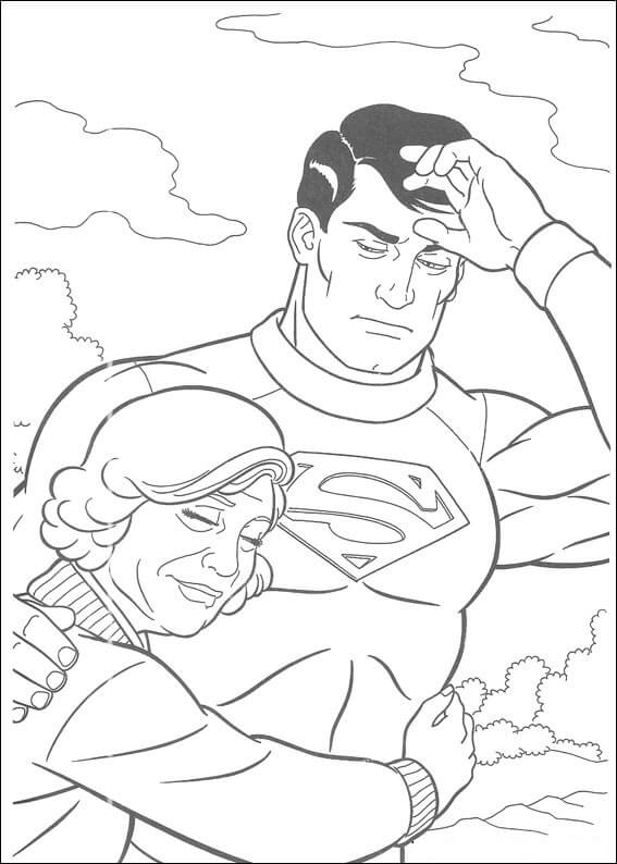 Anciana abrazando a Superman