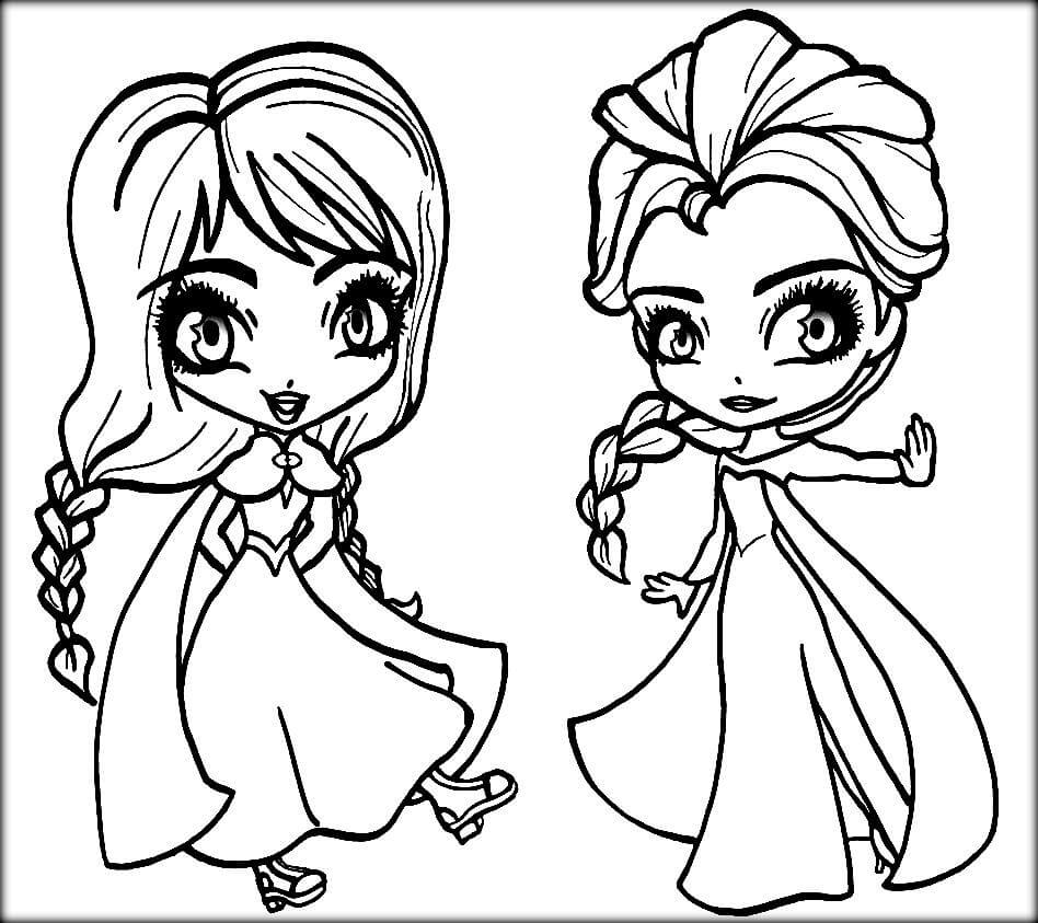 Anna y Elsa Chibi Divertidas