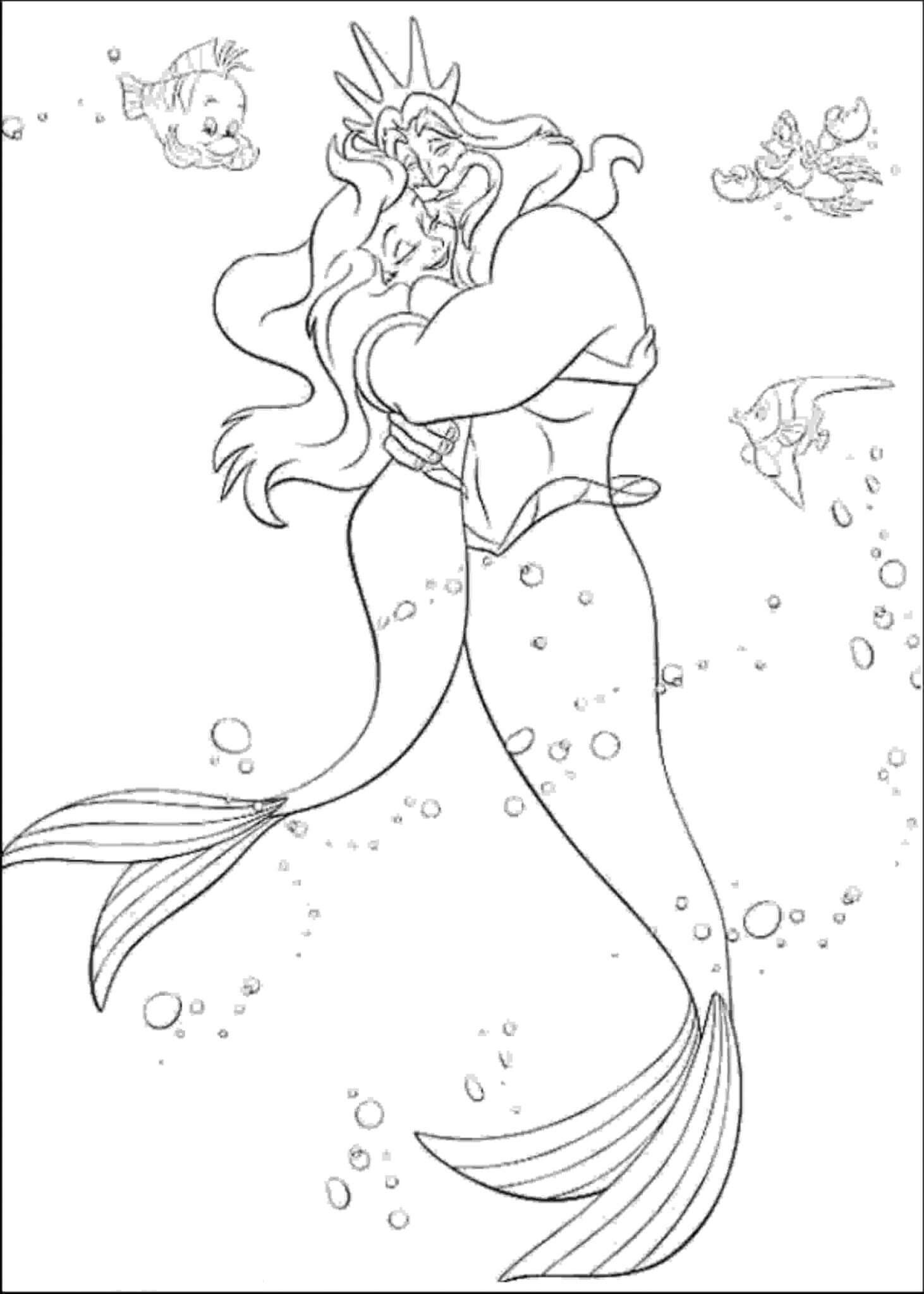 Aquaman Abrazando a la Sirena Ariel