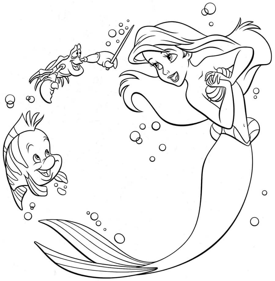 Ariel con Pescado y Cangrejo