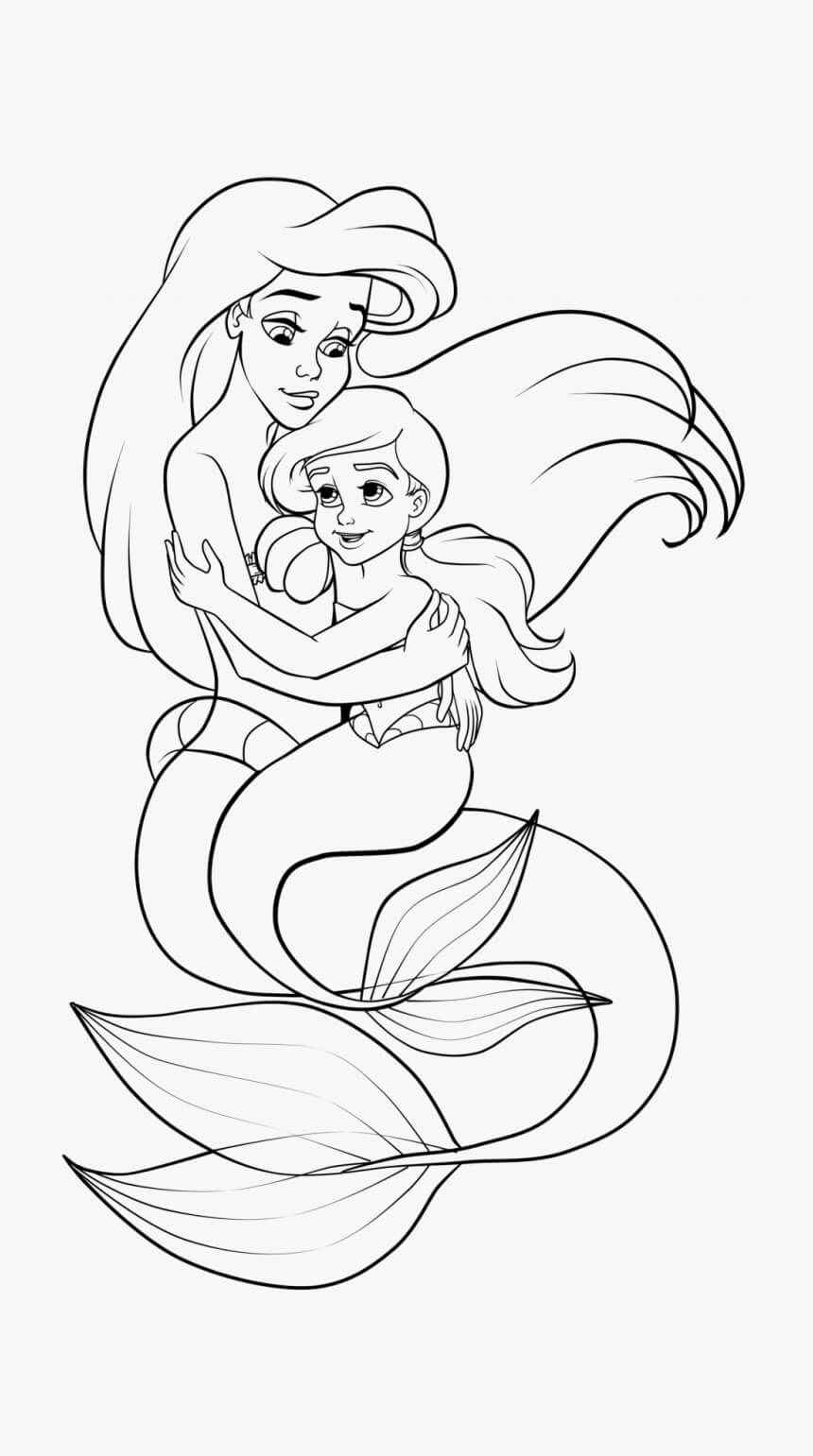 Ariel la Sirena Abraza a su Hermana