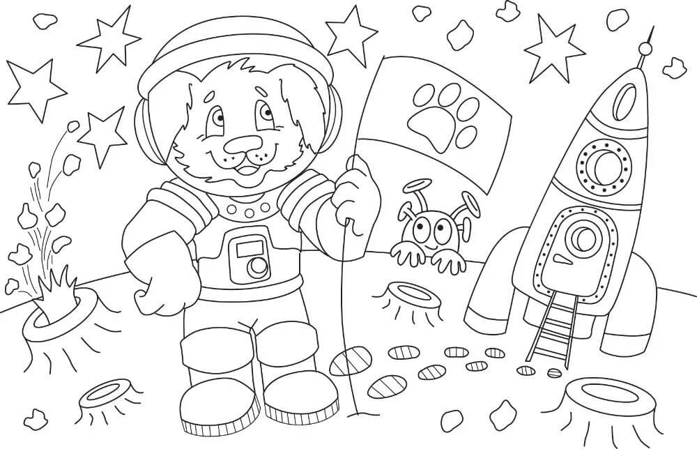 Astronauta de Animales de Dibujos Animados