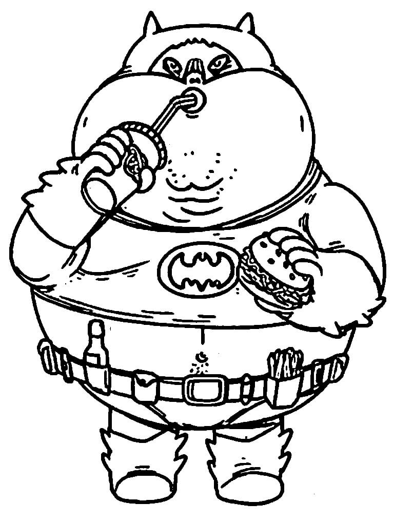Batman Gordo Comiendo Hamburguesa