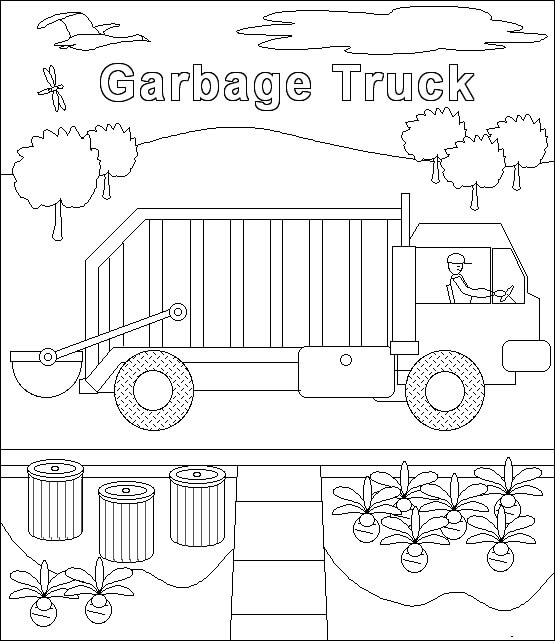 Camión de basura de Dibujos Animados