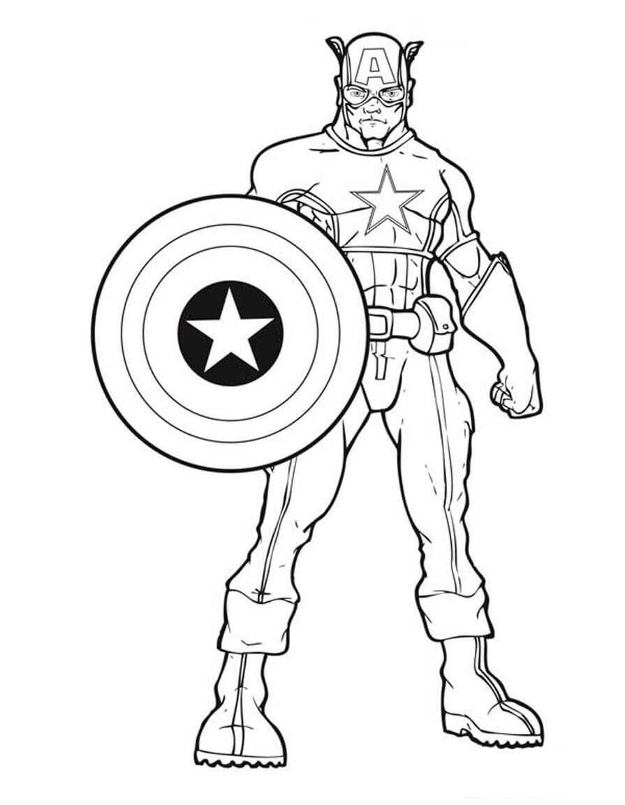 Capitán América de Dibujos Animados de Pie