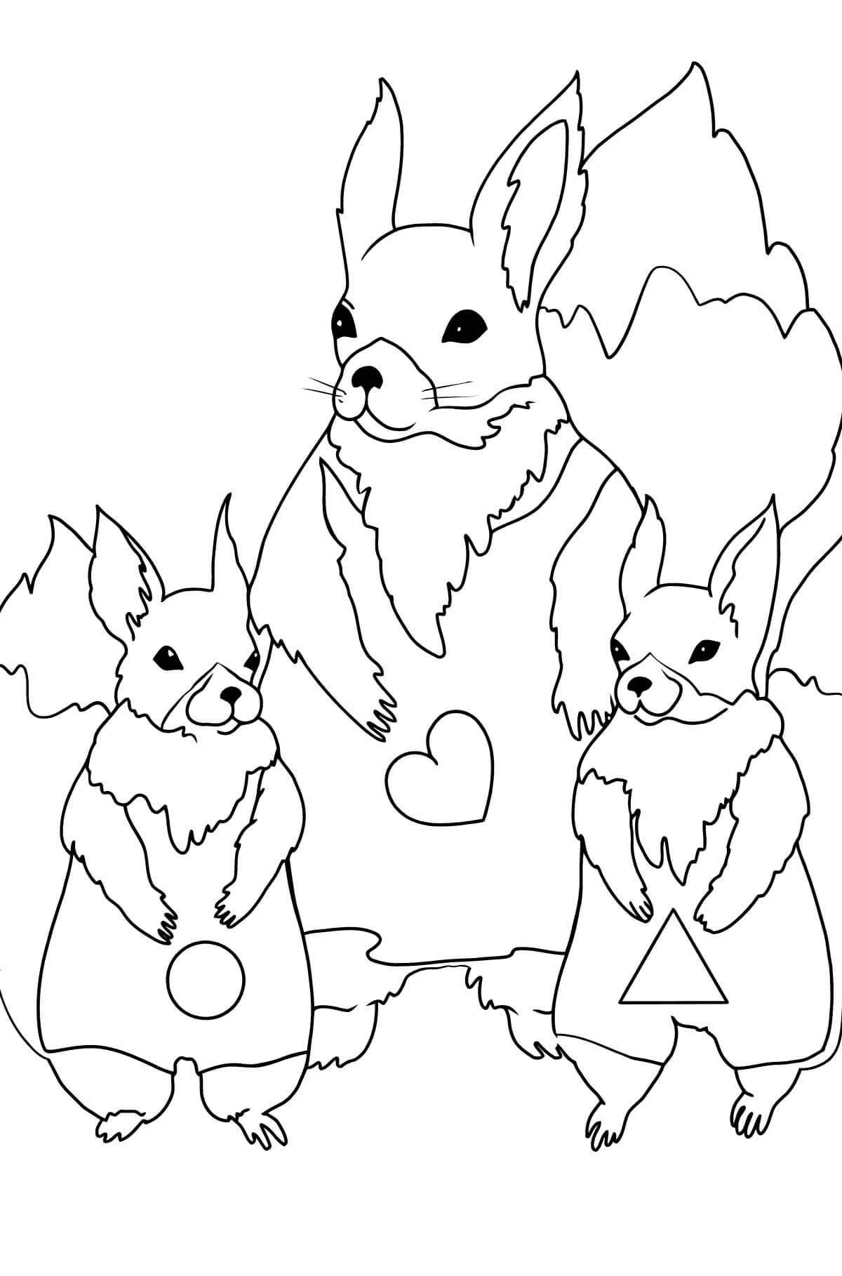 Conejo Familiar de Dibujos Animados en Primavera