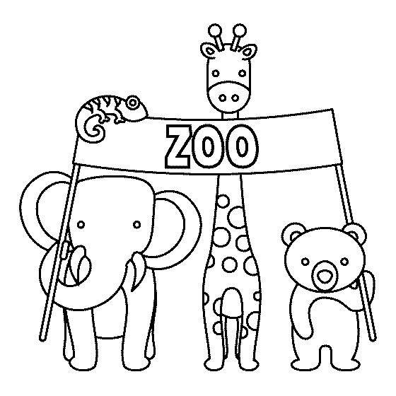 Cuatro Animales en el Zoológico