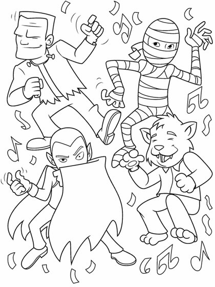 Cuatro Monstruos Bailan en Fiesta
