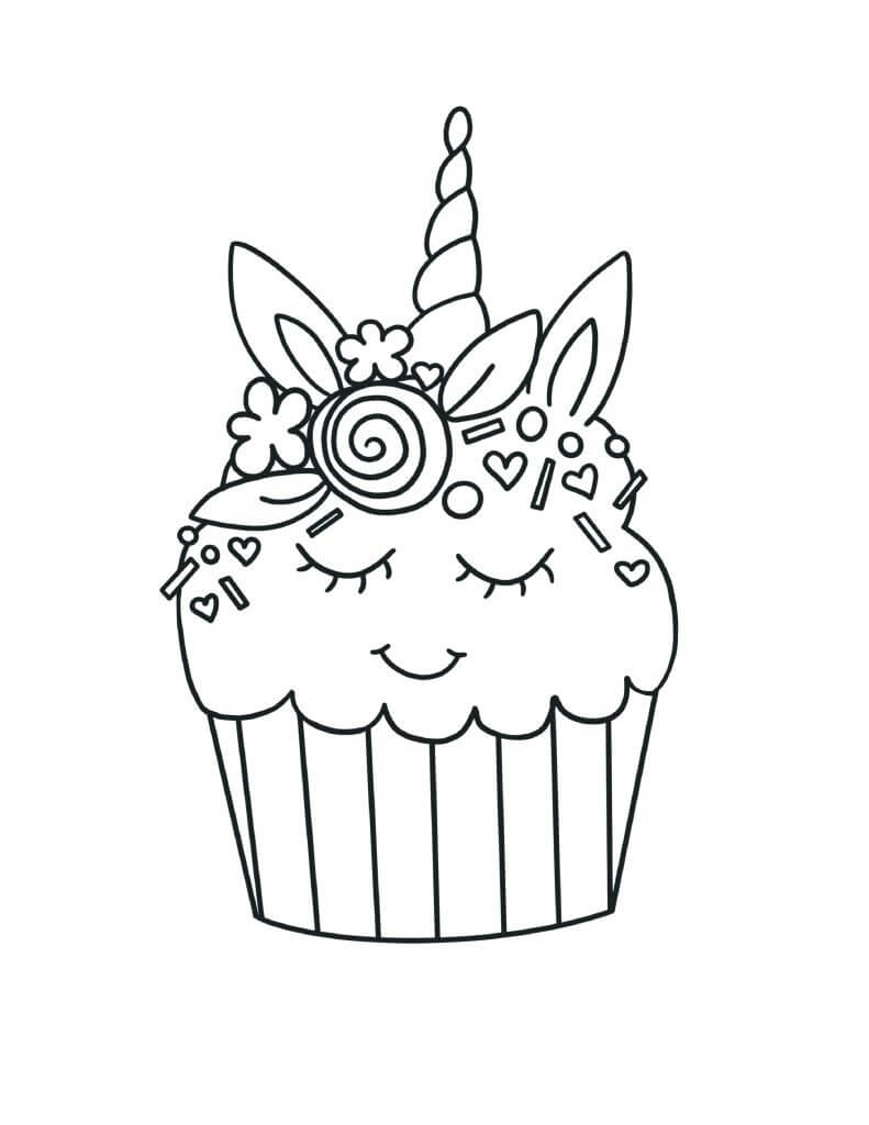 Cupcake Unicornio Sonriendo