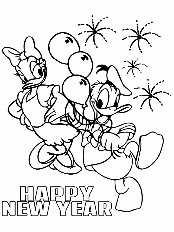 Daisy y Donald Duck Feliz Año Nuevo