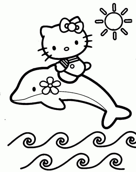 Delfín montando Hello Kitty