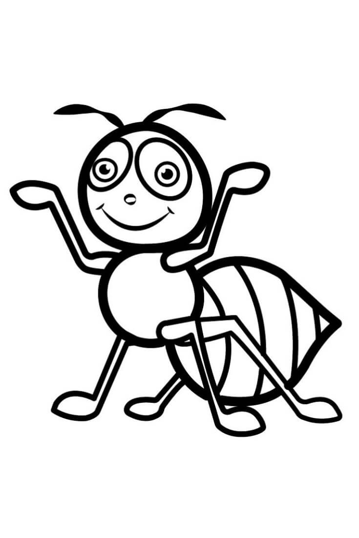 Dibujar hormiga Sonriente