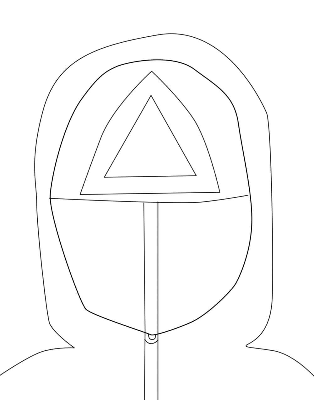 Dibujo Cara Triángulo Uniforme Guardia Roja