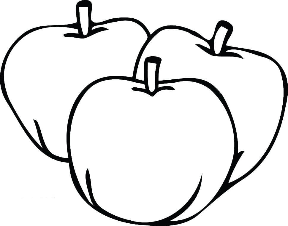 Dibujo de Tres Manzanas