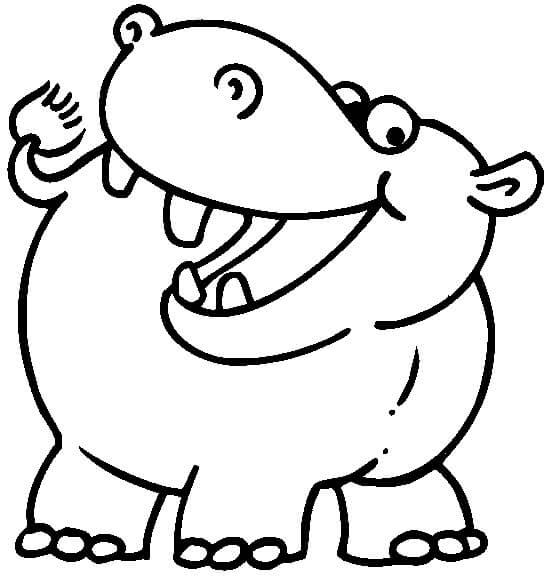Dibujo Divertido Hipopótamo