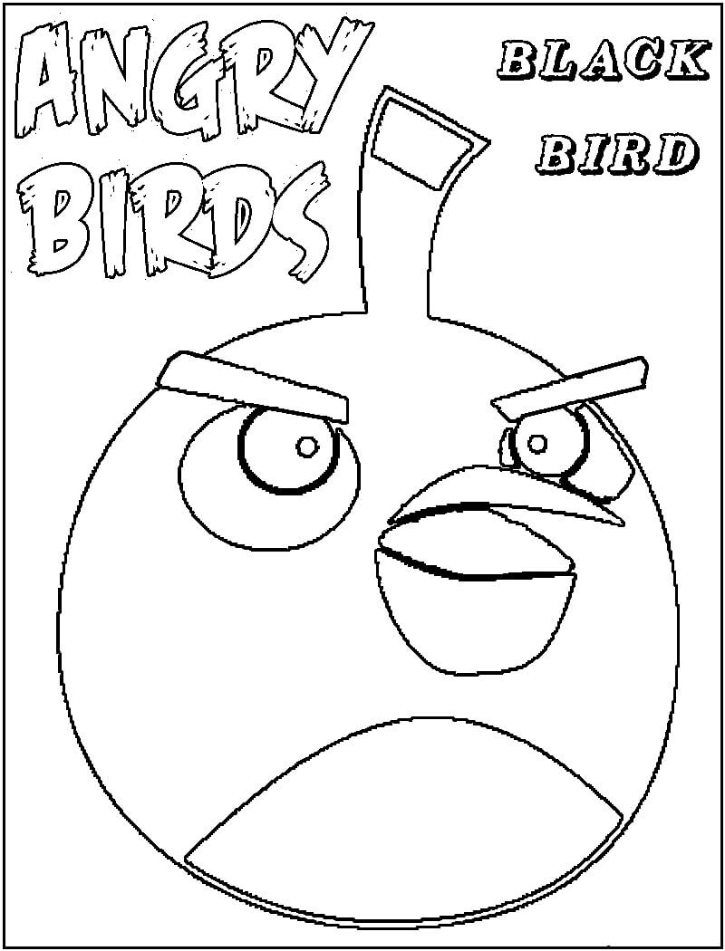 Dibujo Pájaro Negro de Angry Birds