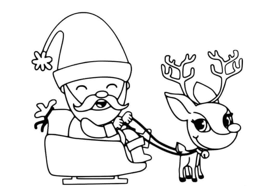Dibujos animados de Santa y Reno