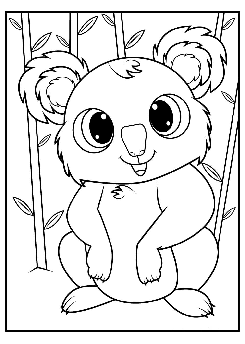 Divertido Koala con Bambú