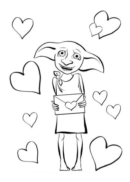 Dobby sosteniendo una Carta de Amor