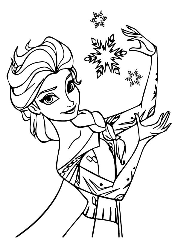 Elsa con Copos de Nieve