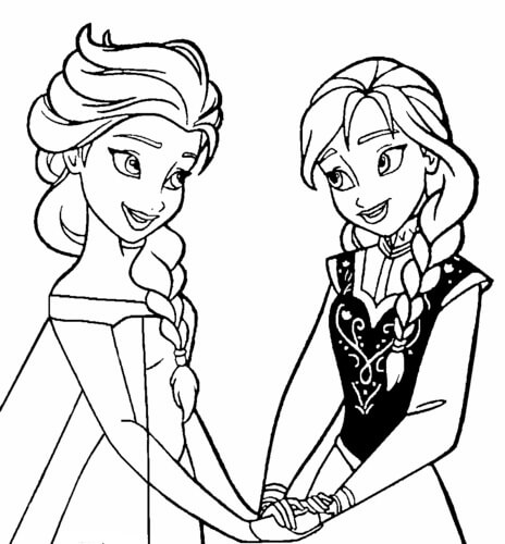 Elsa y Anna Tomados de la Mano
