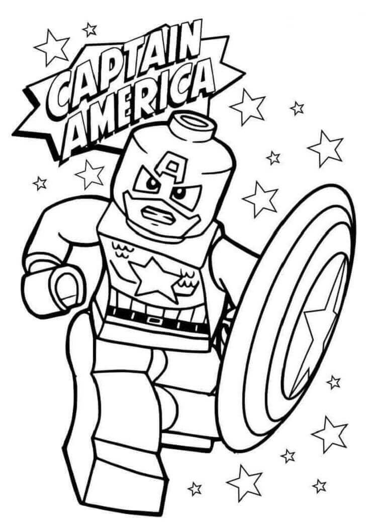 Enojado Lego Capitan America con Estrella