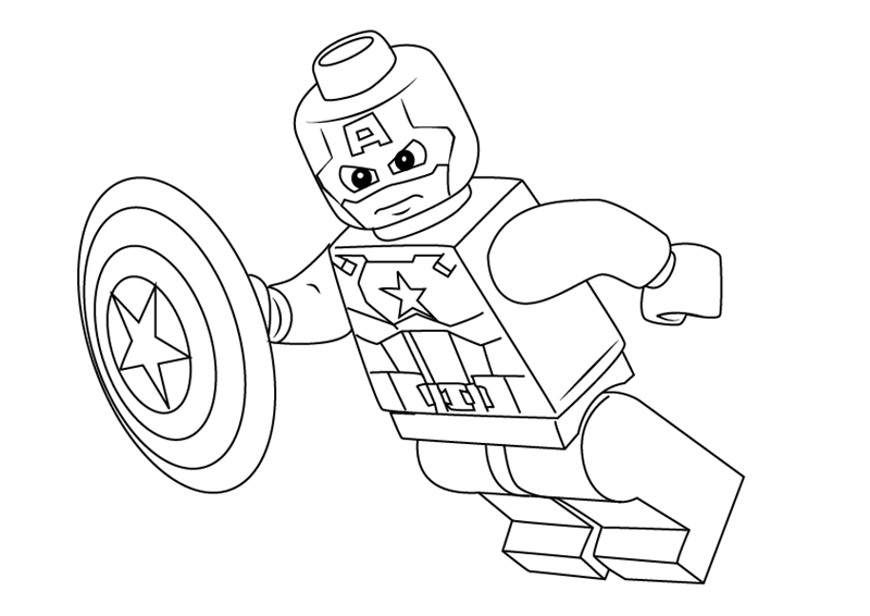 Enojado Lego Capitán América