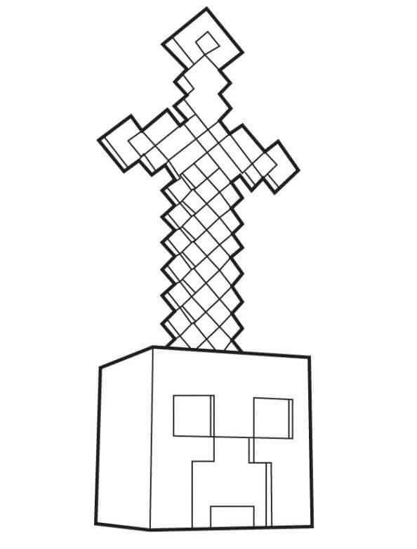 Espada en Cabeza Zombie de Minecraft